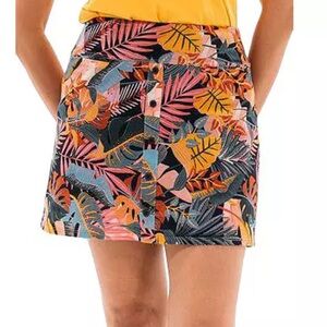 Foray Golf Women's 15.5” Golf Skort Multi Color Palm Print Size XL NWT